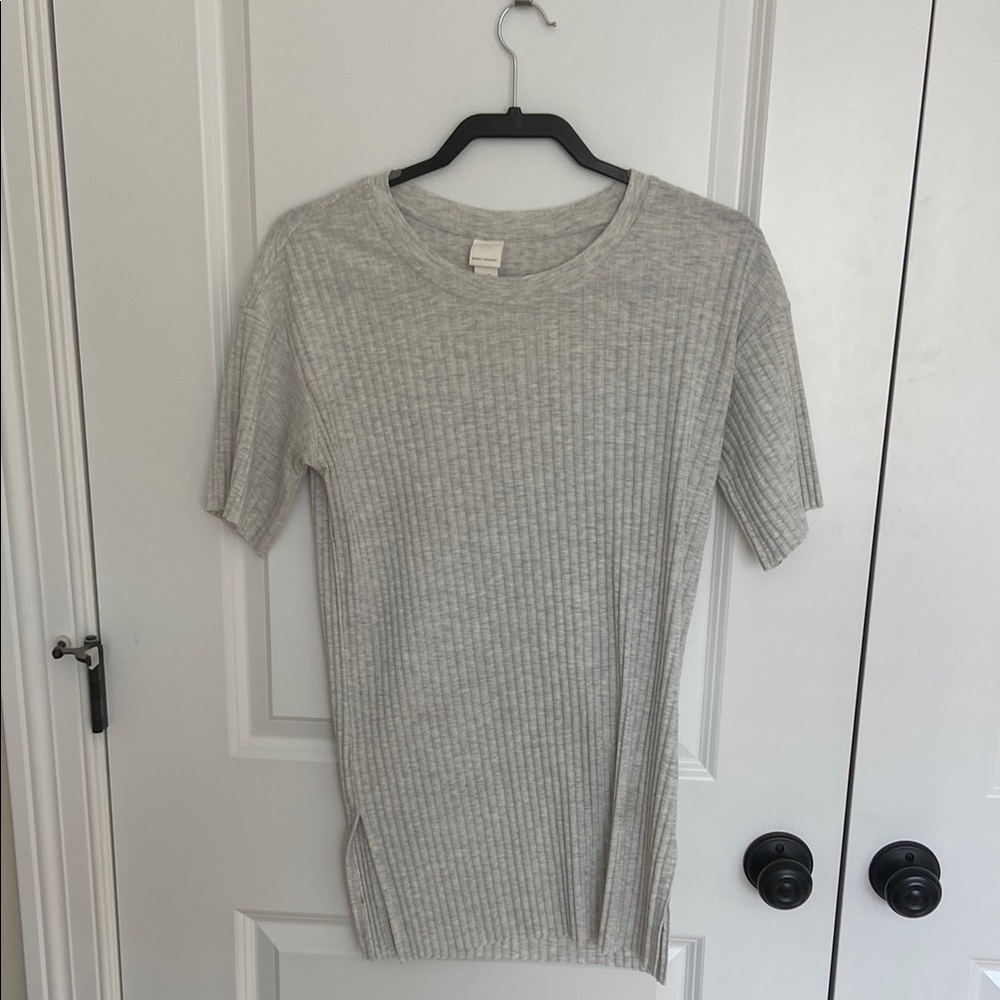 H&M Oversized Gray Ribbed Women's Top